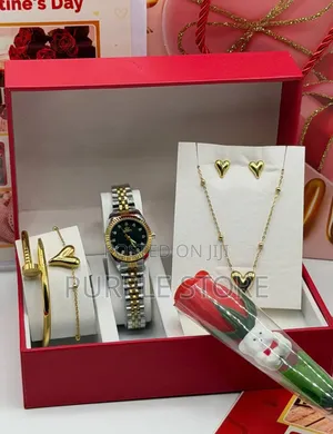 Chenxi Women's Quality Valentine Gift Set With Flower,Val Card and Bag