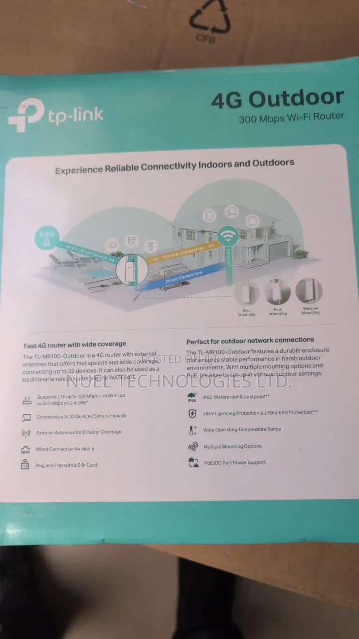 Tp Link 4g Outdoor Router With Sim (Mr 100)