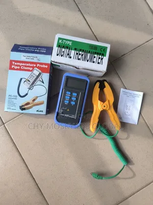 K-Type Digital Thermometer With Temperature Probe Pipe Clamp