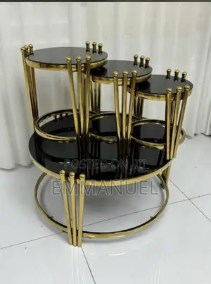 Marble Center Table and Glass Coffee Table With 3in1 Stool