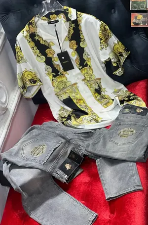 *Original Quality Design Versace Shirt and Jean Combo Outfit