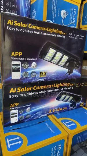 All in One Solar Street Light With Inbuilt Charging Panel and Camera