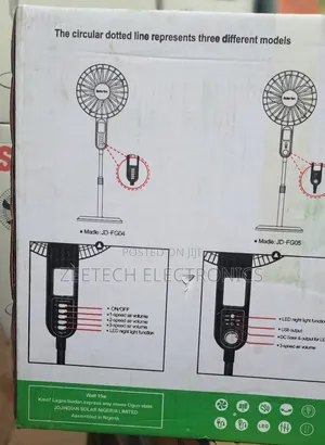 16" Jindia Solar Rechargeable Standing Fan