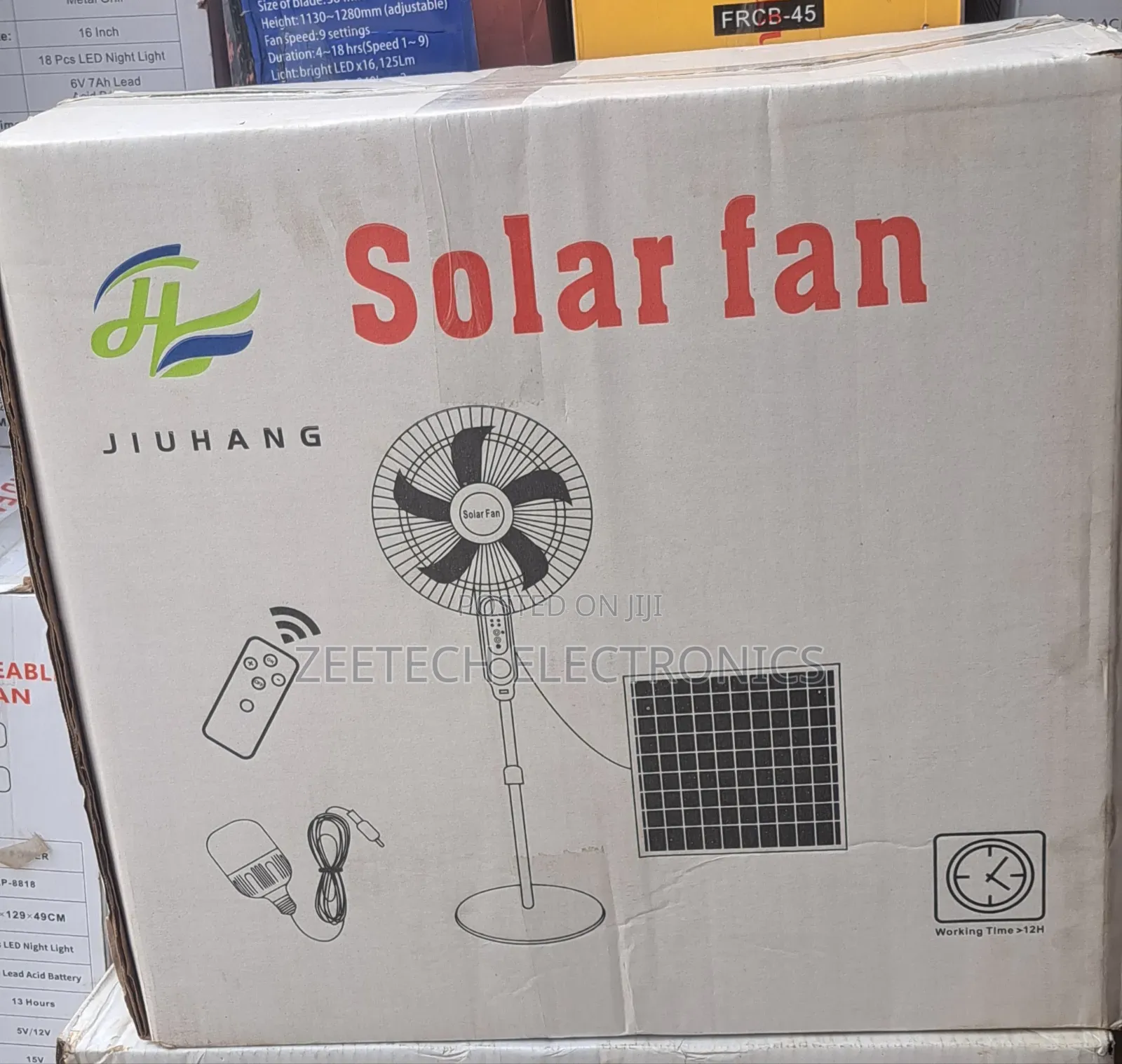 16" Solar Rechargeable Fan