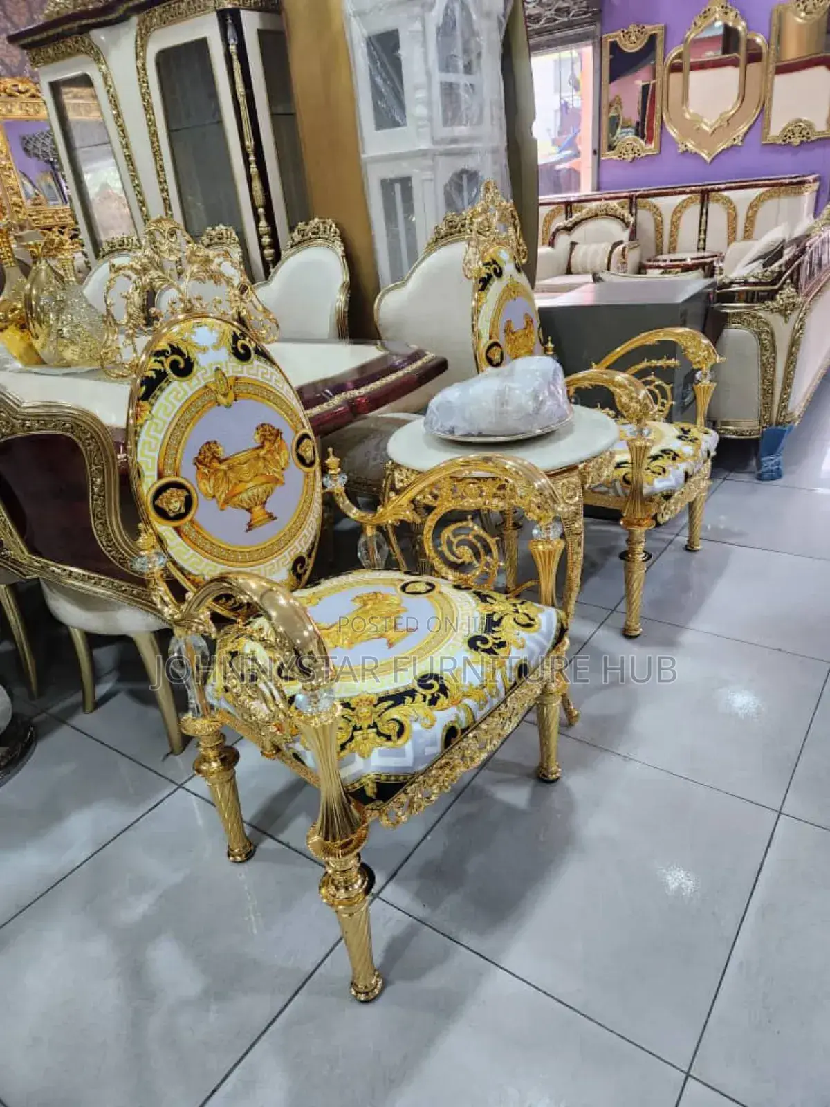 Gold Me and You Chairs With Table