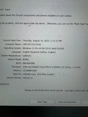 Laptop Lenovo 32GB Intel Core i9 SSD 2T