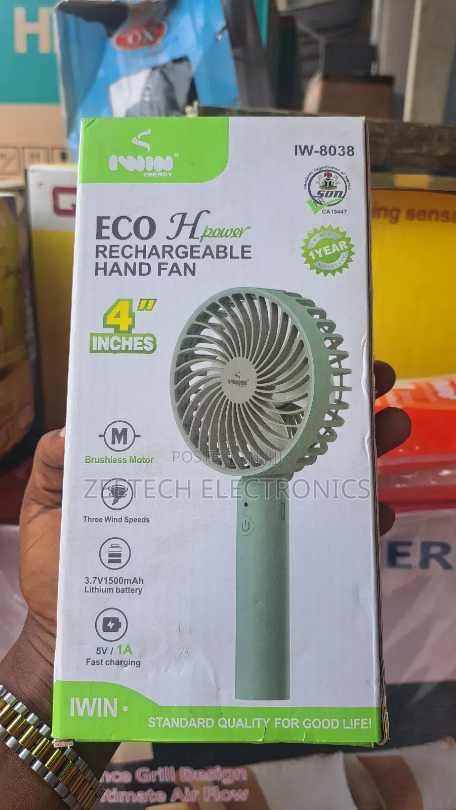 Iwin Rechargeable Hand Fan