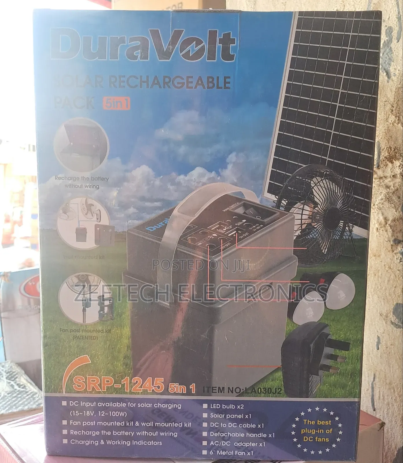 Duravolt 5-in-1 Solar Rechargeable Pack