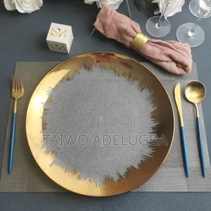 Acrylic Gold Rim Charger Plate