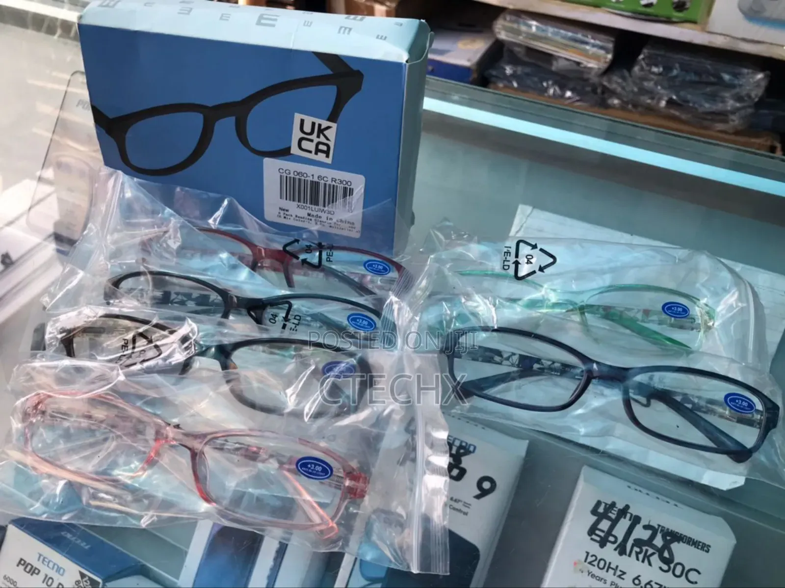 6 Pack Reading Glasses Spring Hinge Eyeglasses Blue Light Blocking 3.0
