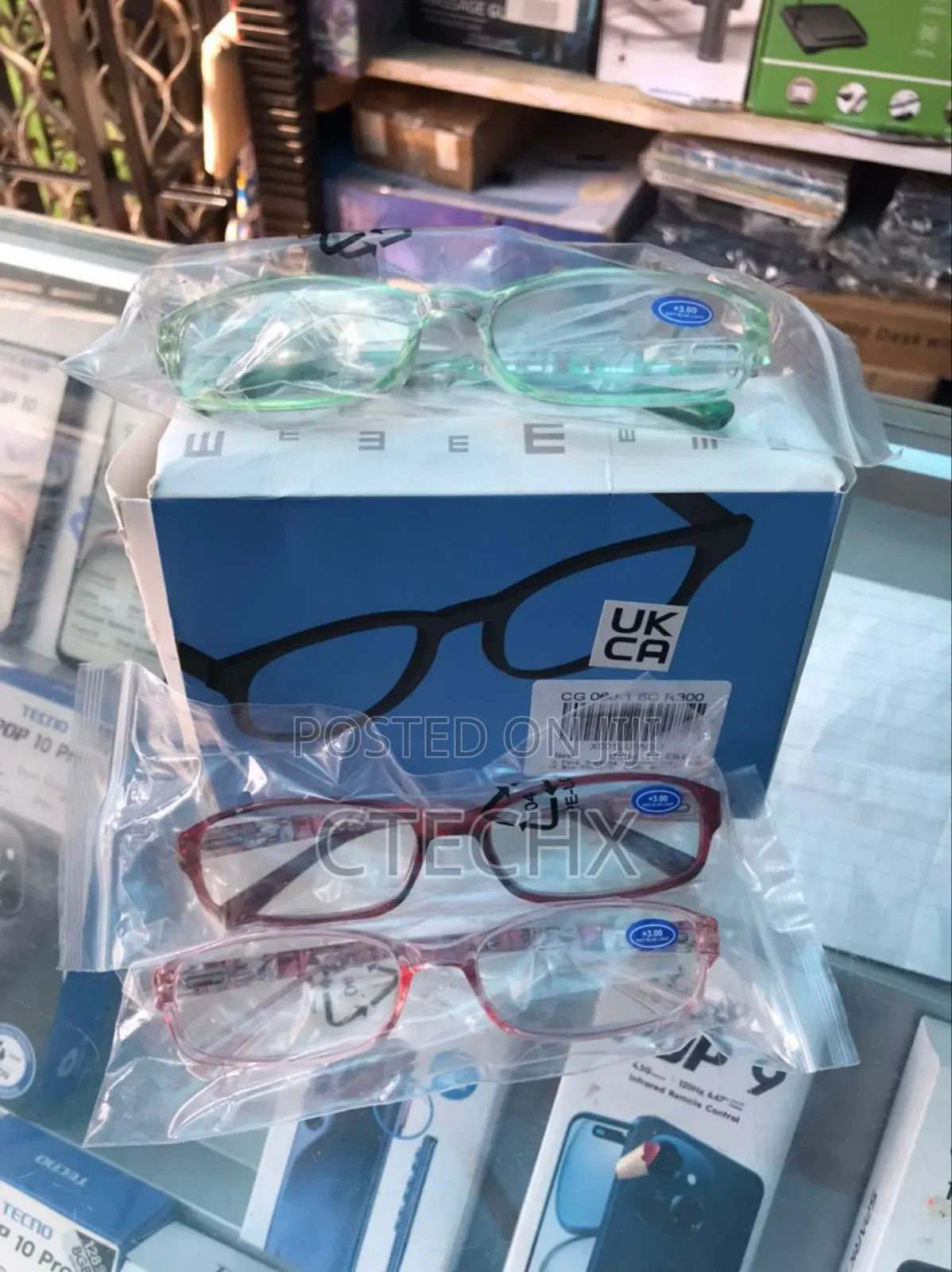 6 Pack Reading Glasses Spring Hinge Eyeglasses Blue Light Blocking 3.0