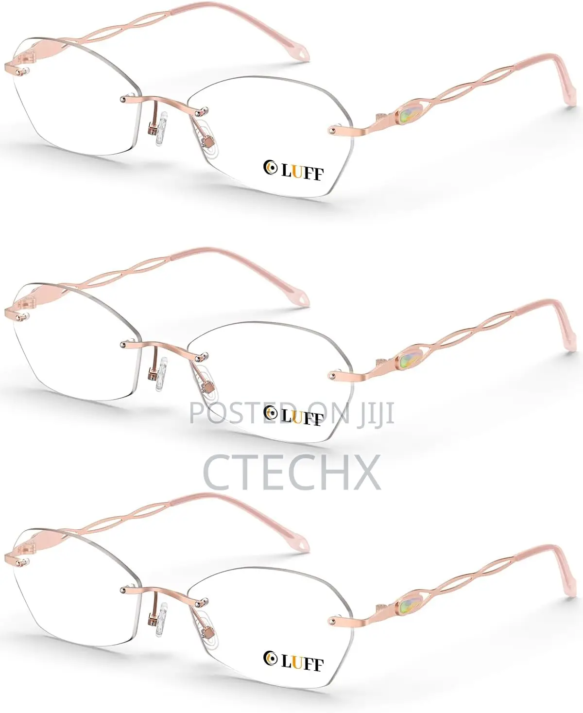 Rimless Reading Glasses For Men/Women 3.0, Blue Light Blocking 3 Pack