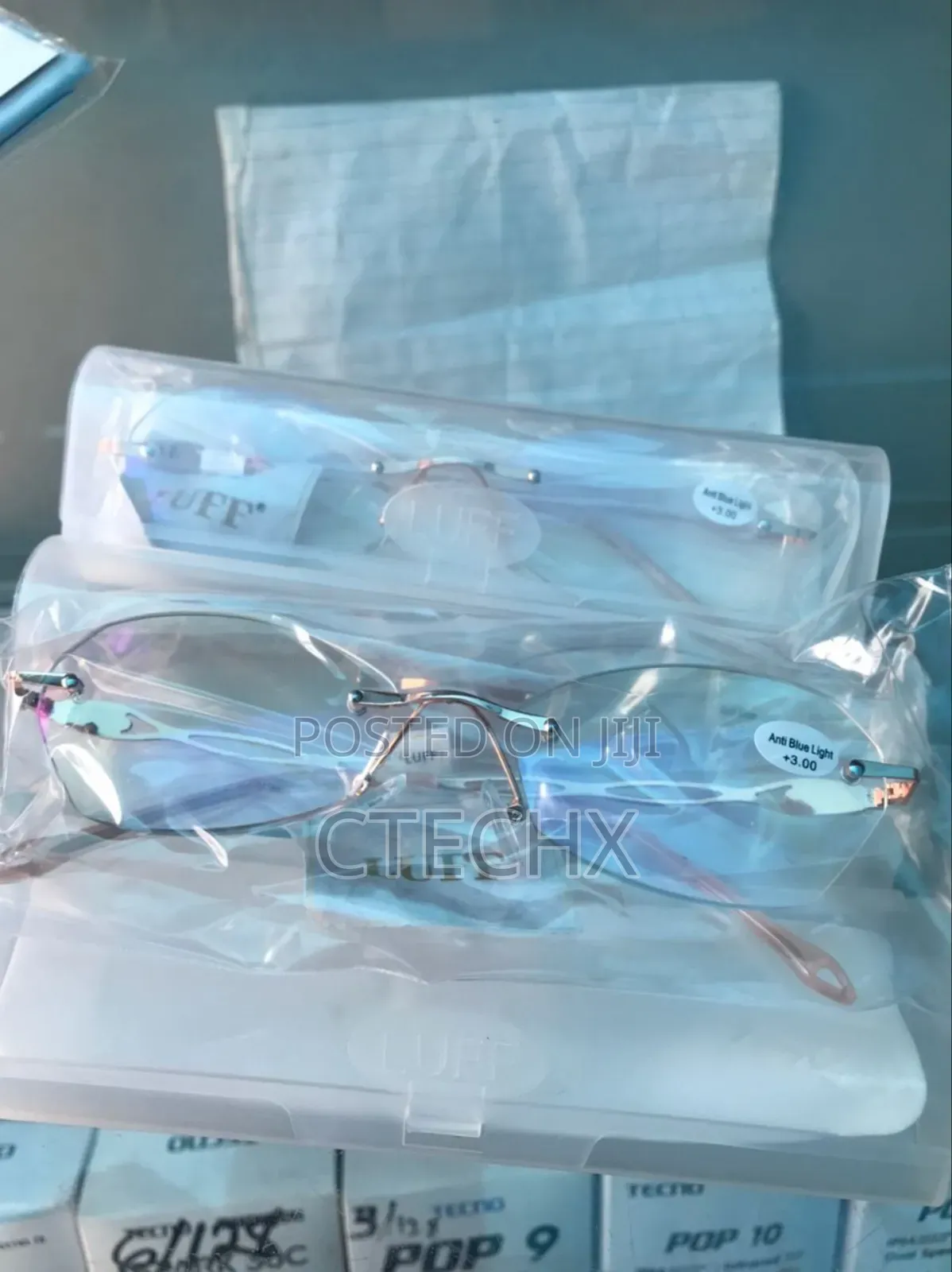 Rimless Reading Glasses For Men/Women 3.0, Blue Light Blocking 3 Pack