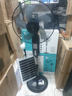 Solar Rechargeable 16" Fan With 1dc Bulb and Solar Panel + Adapter