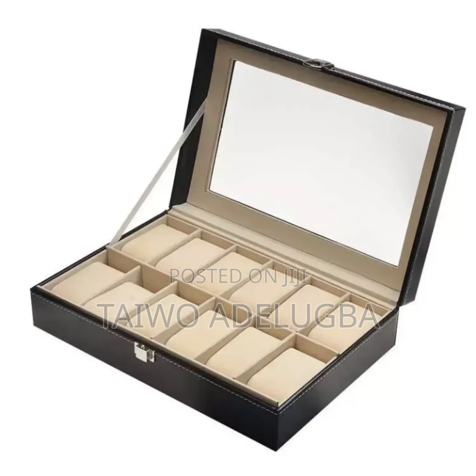 12 Slots Wrist Watch Display Storage Leather Box
