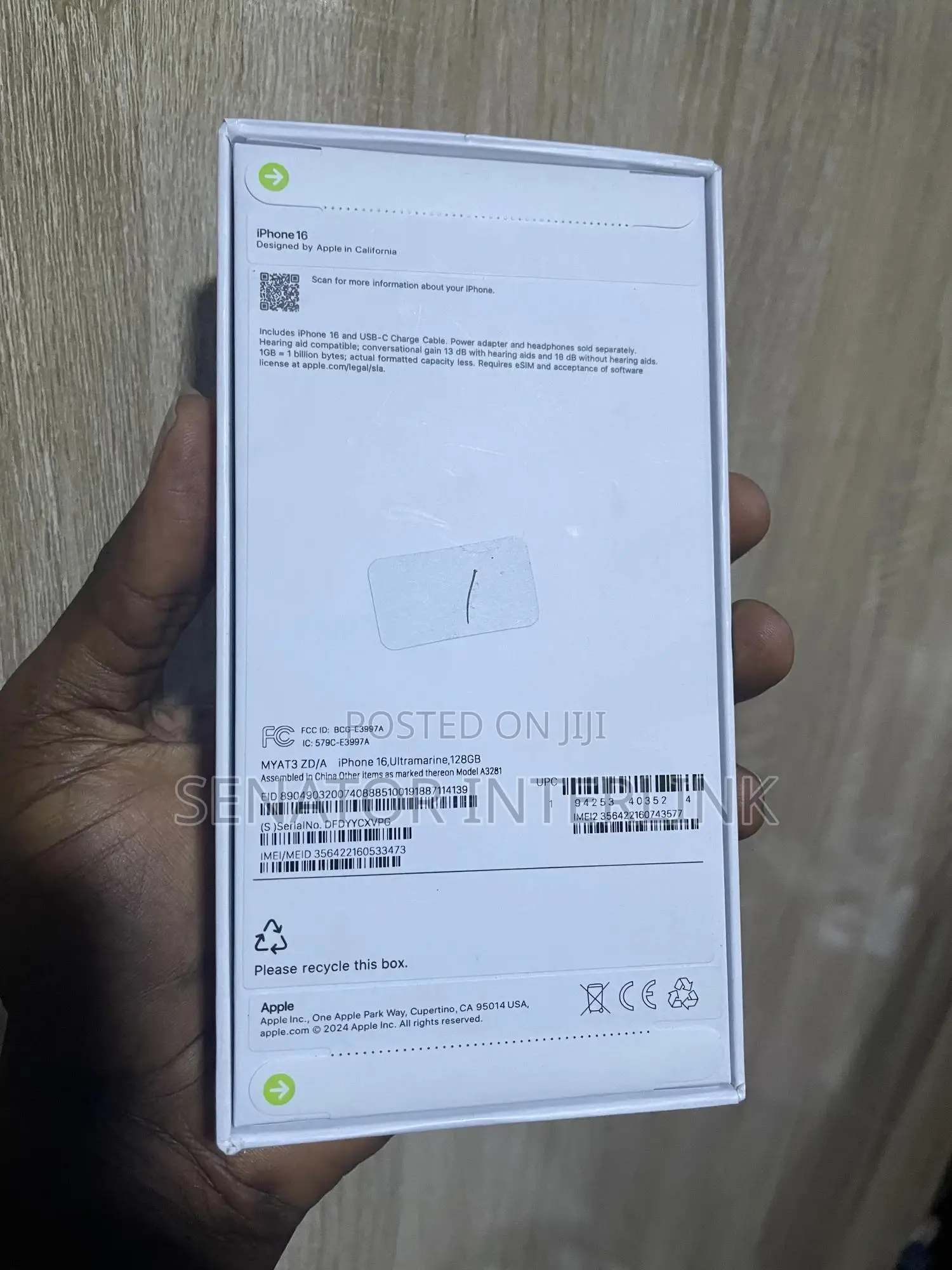 New Apple iPhone 16 128 GB Blue