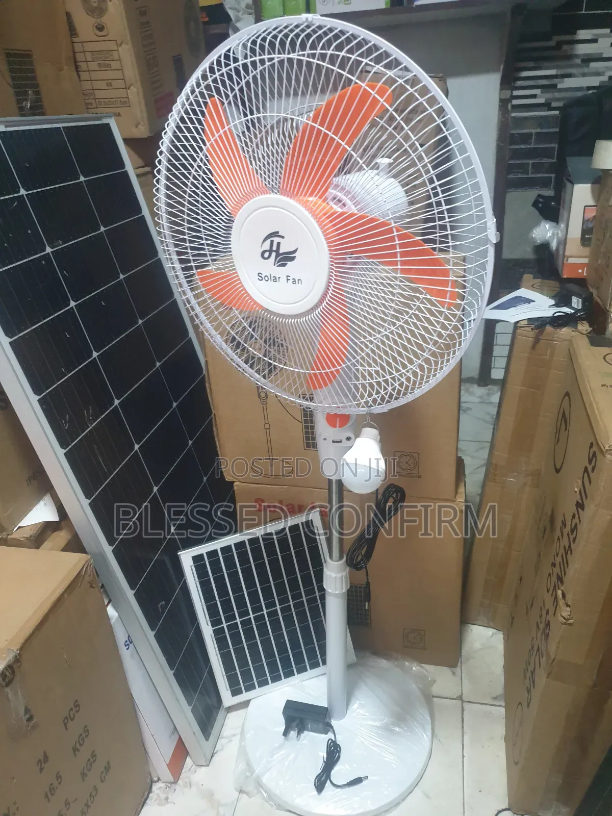 Original 16" Solar Fan With Panel and Dc Bulb