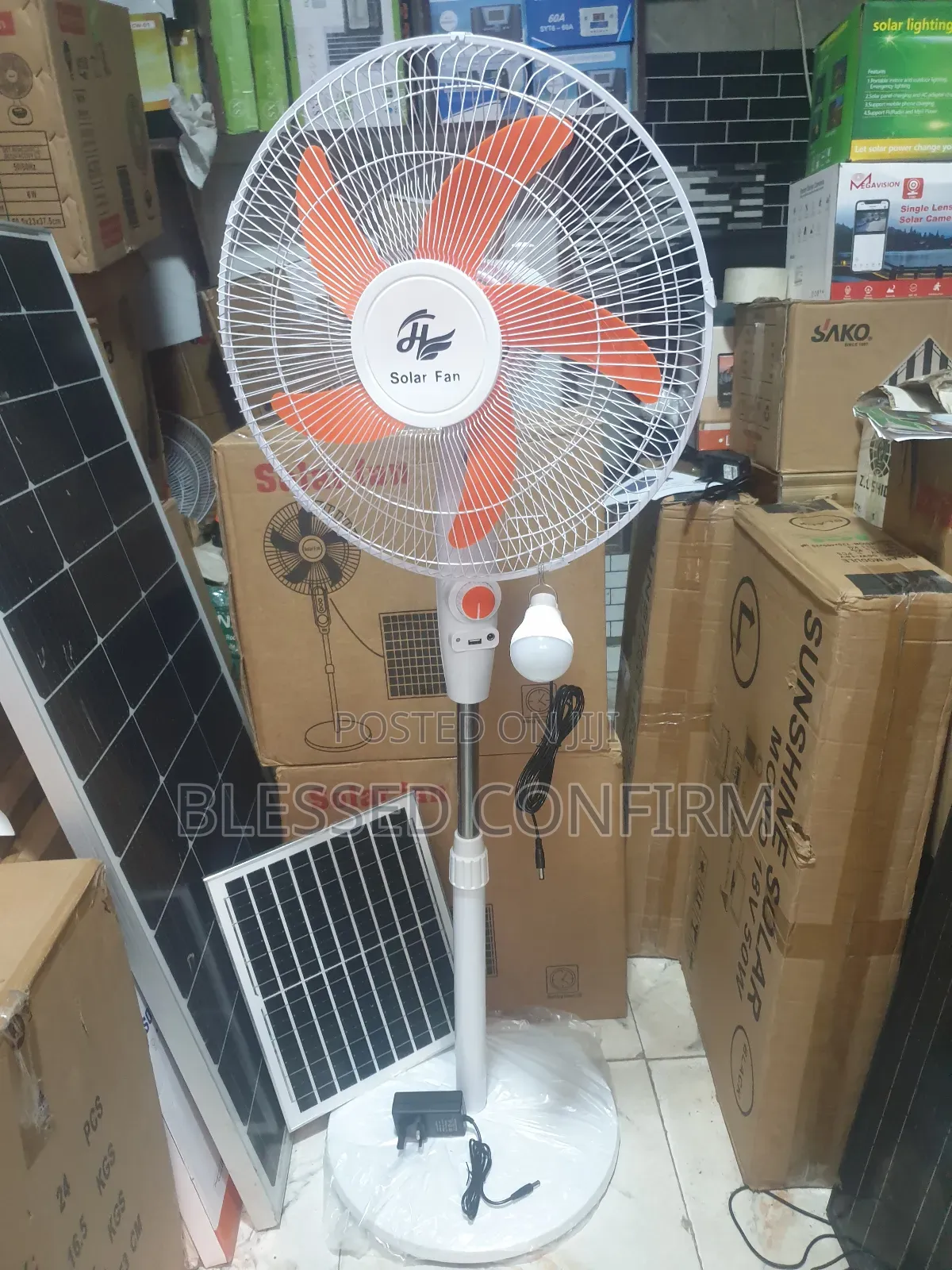 Original 16" Solar Fan With Panel and Dc Bulb