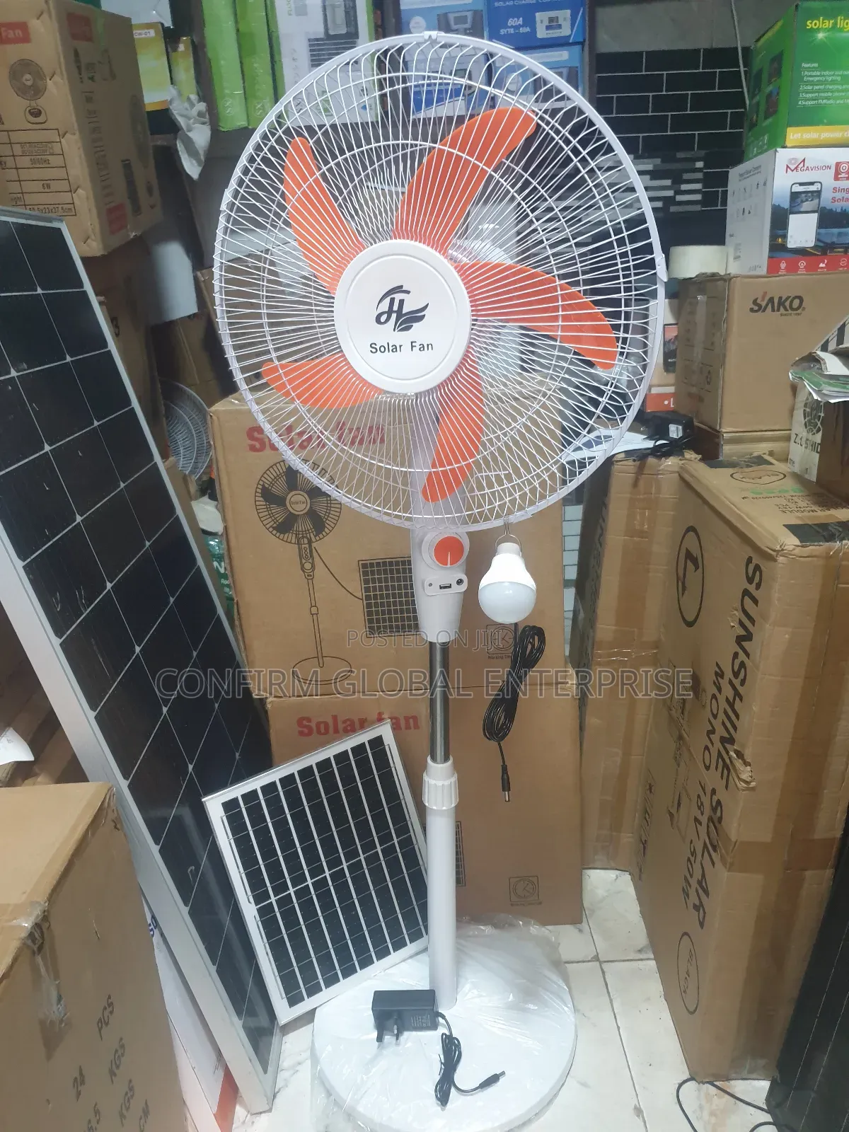 16 Inches Solar Fan With Solar Panel and 1 Bulb
