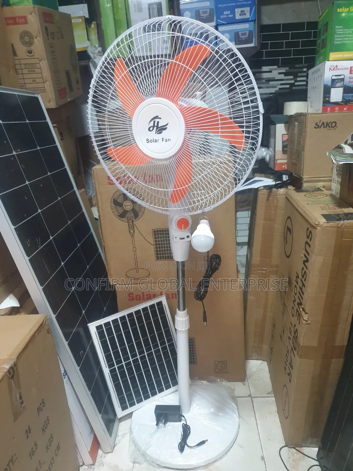 16 Inches Solar Fan With Solar Panel and 1 Bulb