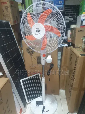 16" Inches Solar Ac/Dc Rechargeable Fan With Solar Panel