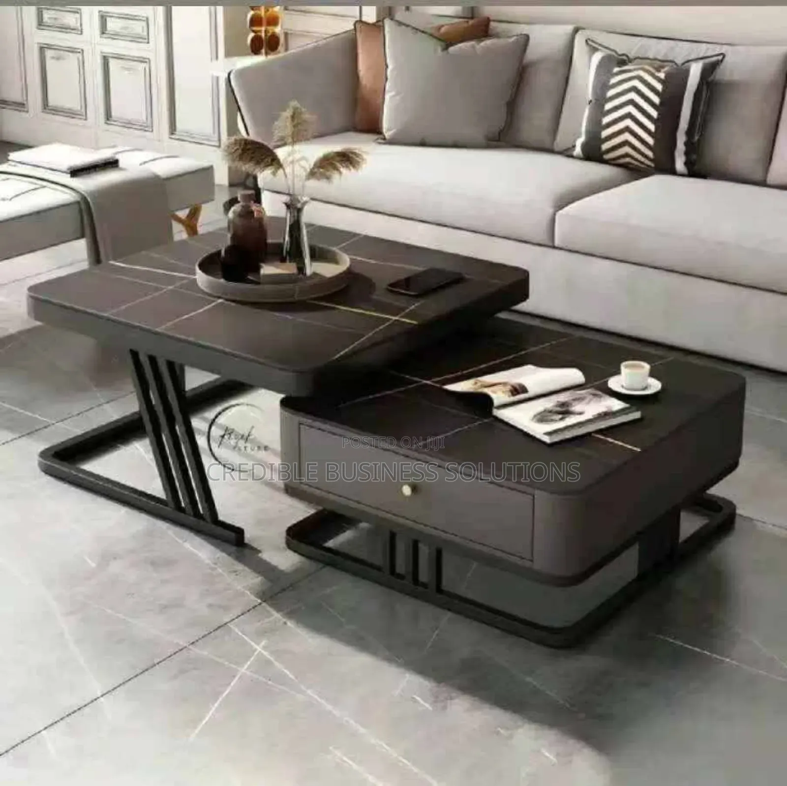 Real Marble Twin Centre Table