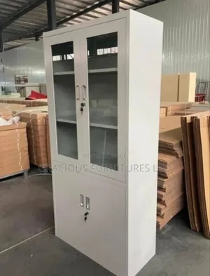 Half Glass Half Metal Filing Cabinet