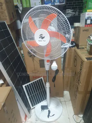 16" Inches Solar Power Standing Fan With Solar Panel and Dc Bulb