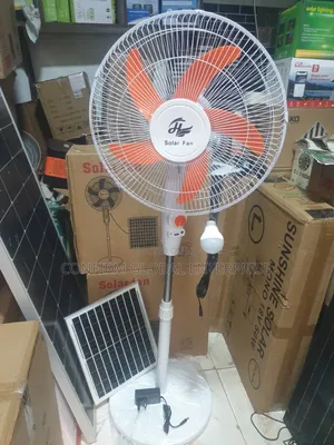 Ac / Dc Solar Rechargeable Standing Fan With Dc Bulb and Panel