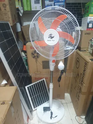 Brand New 16" Inches Solar Rechargeable Fan With Panel and Bulb