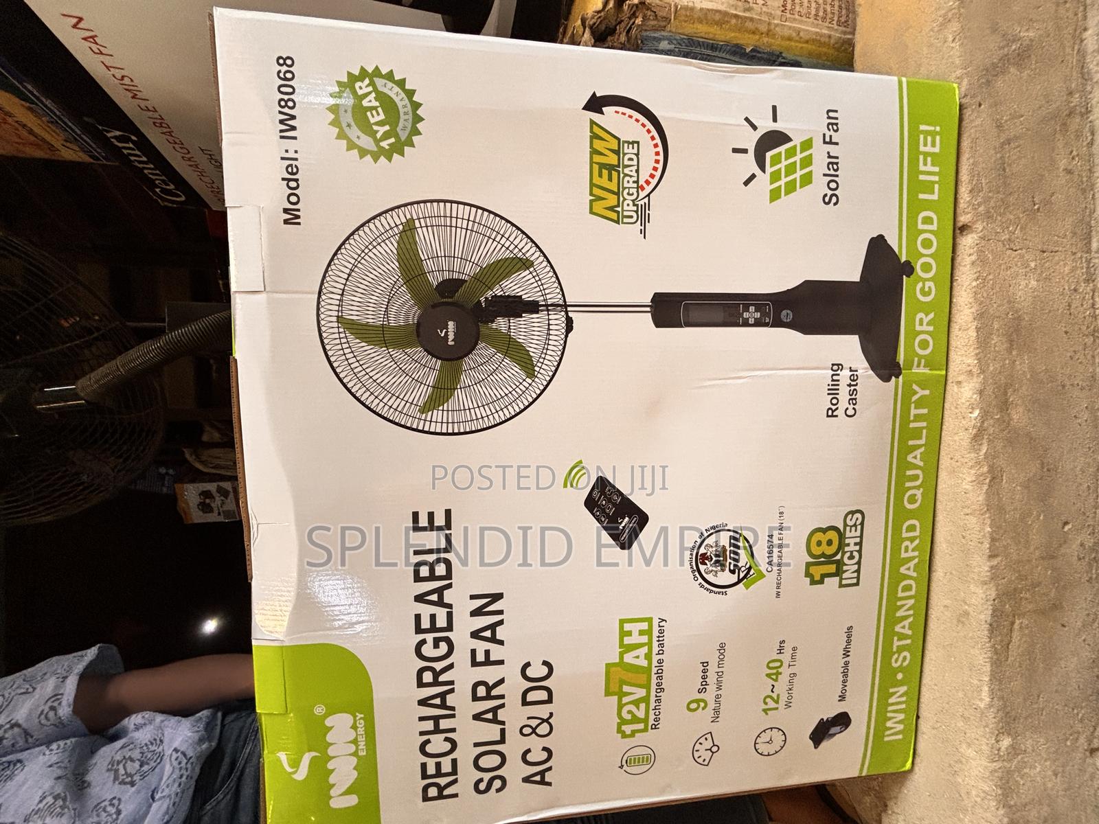 Rechargeable Iwin Solar Fan
