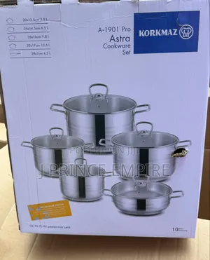 Korkmaz a-1902 Pro Astra 9-Piece Stainless Steel Cookware Set.
