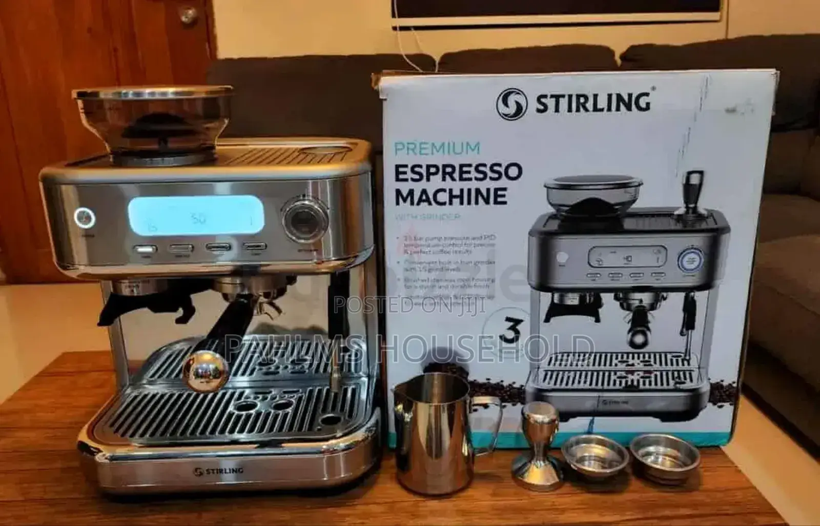Stirling Premium Espresso Machine With Coffee Grinder