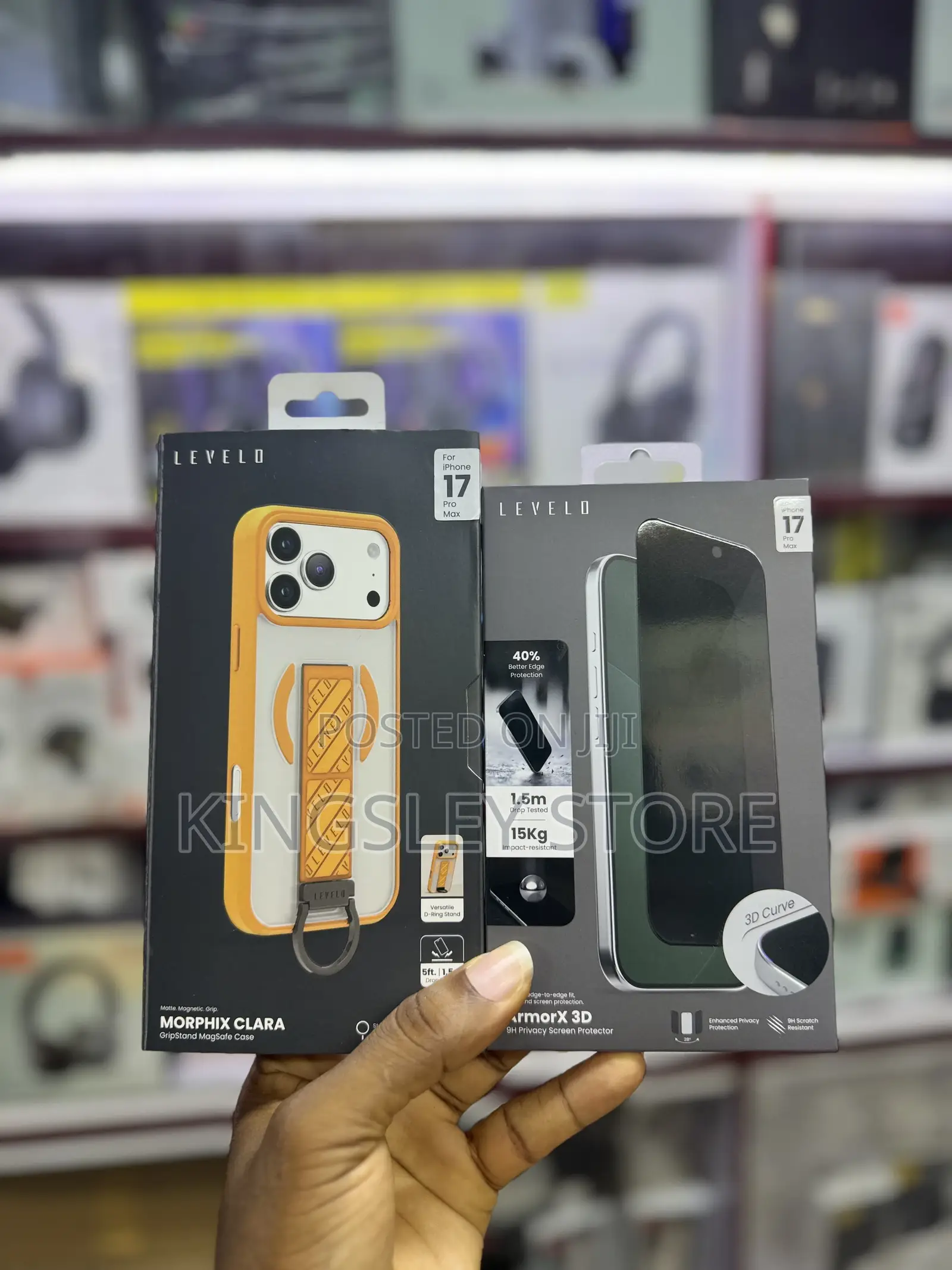 Levelo Morphix Grip Case For iPhone 17 Promax &Privacy Screenprotector