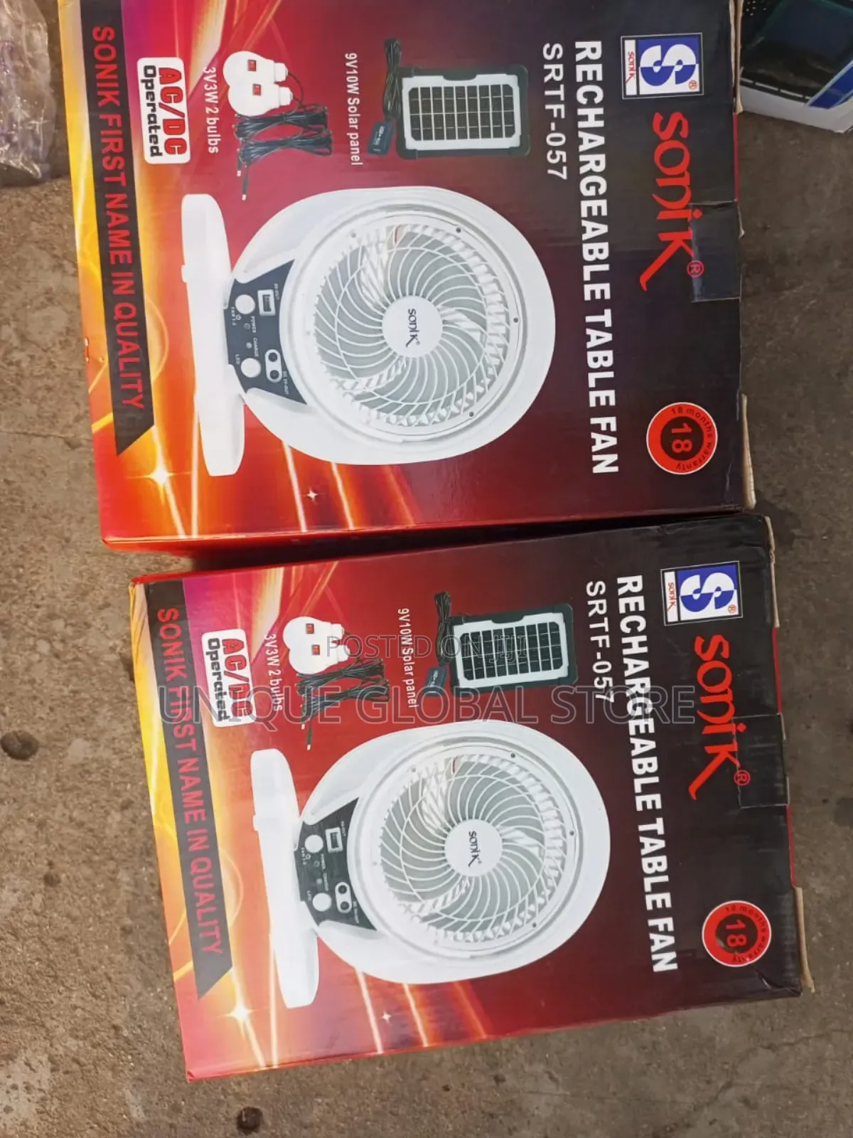 Sonik Japan Rechargeable Table Fan