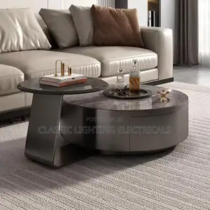Luxury Modern Simple Rock Tea Table Round Coffee Center Table
