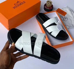 White Leather Slippers