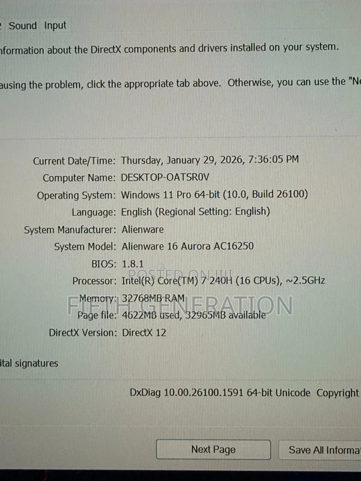 Laptop Alienware 16 Aurora 32GB Intel Core Ultra 7 SSD 1T