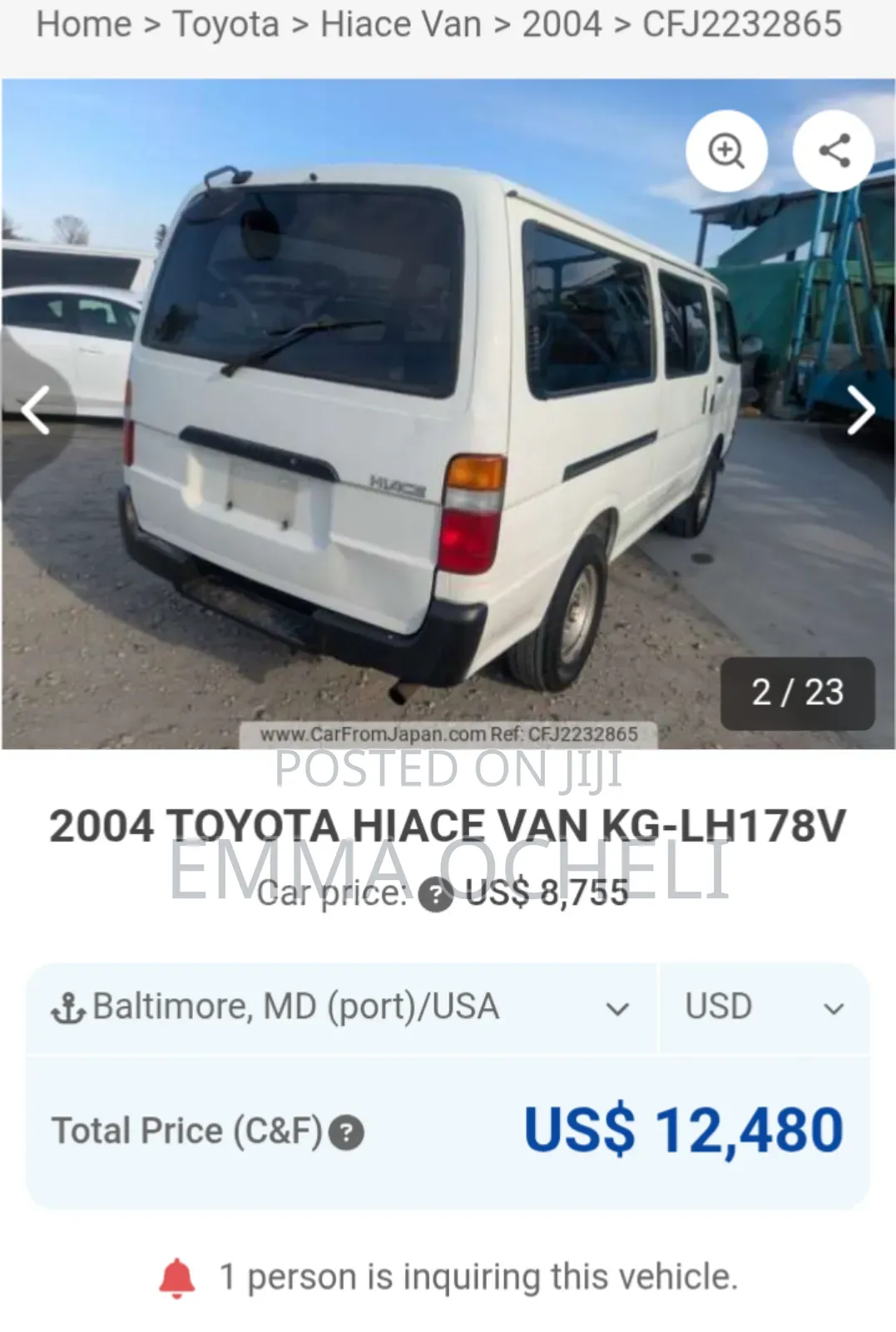 Toyota HiAce 2004 White