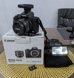Canon Eos M50 Camera, Godox Tt520 Ii, 64gb Micro Sd, Boya Wireless Mic