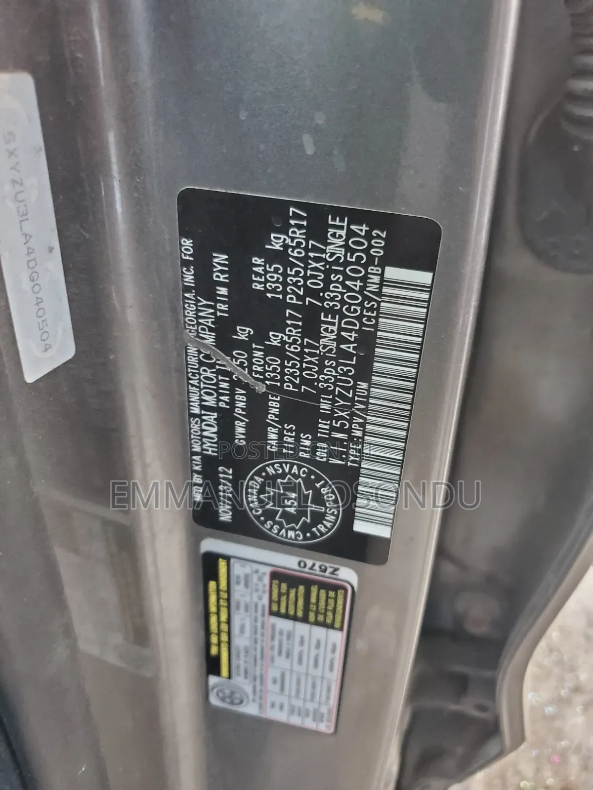 Hyundai Santa Fe 2012 Gray