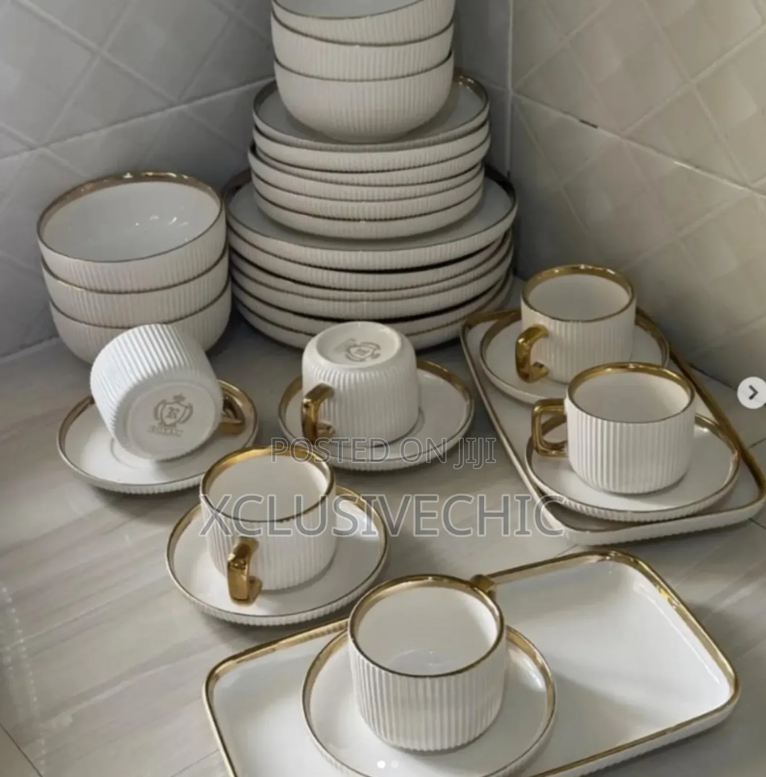 32pcs Breakable White Porcelain Dinner Set
