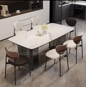 Italian Minimalist Rock Slab Dining Table And Chairs Household Set