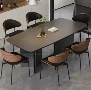 Italian Minimalist Rock Slab Dining Table And Chairs Household Set