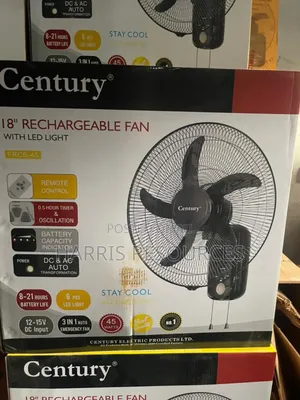 Century 18inches Rechargeable Wall Fan With Led Light -FRCB 45
