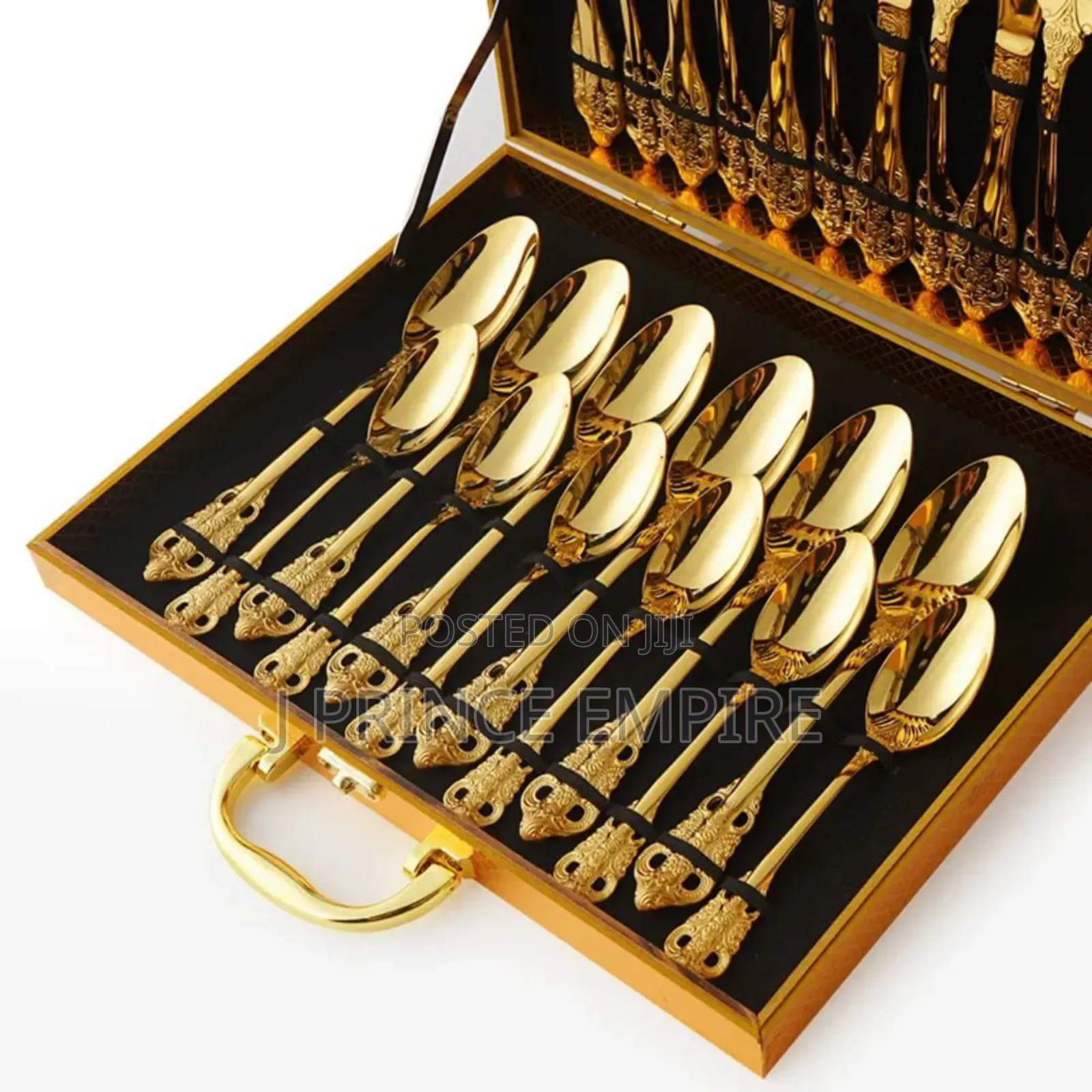 24pcs Royal Gold Dinnerware Set Stainless Tableware Set