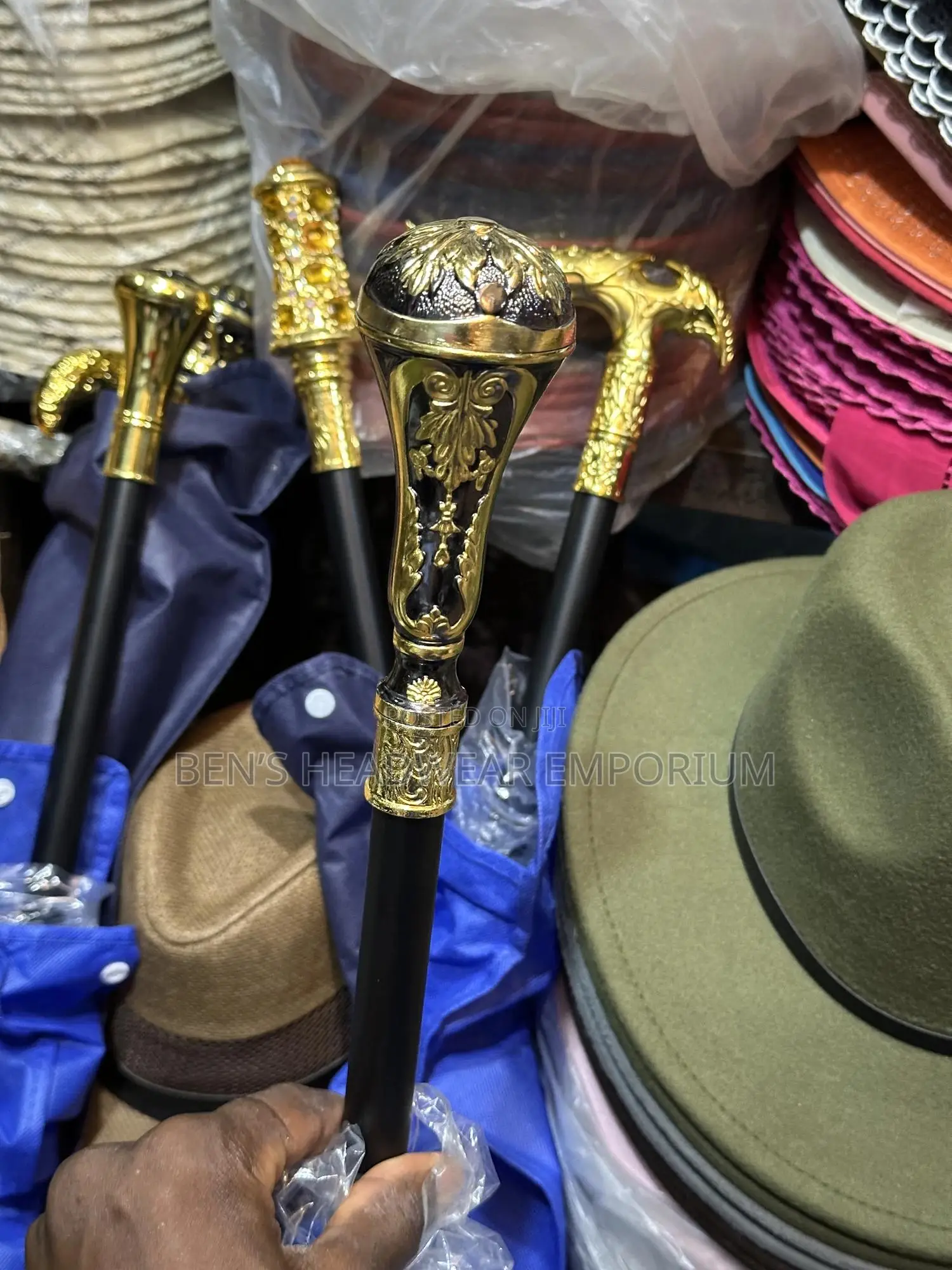 Gold Head Sword Walking Sticks