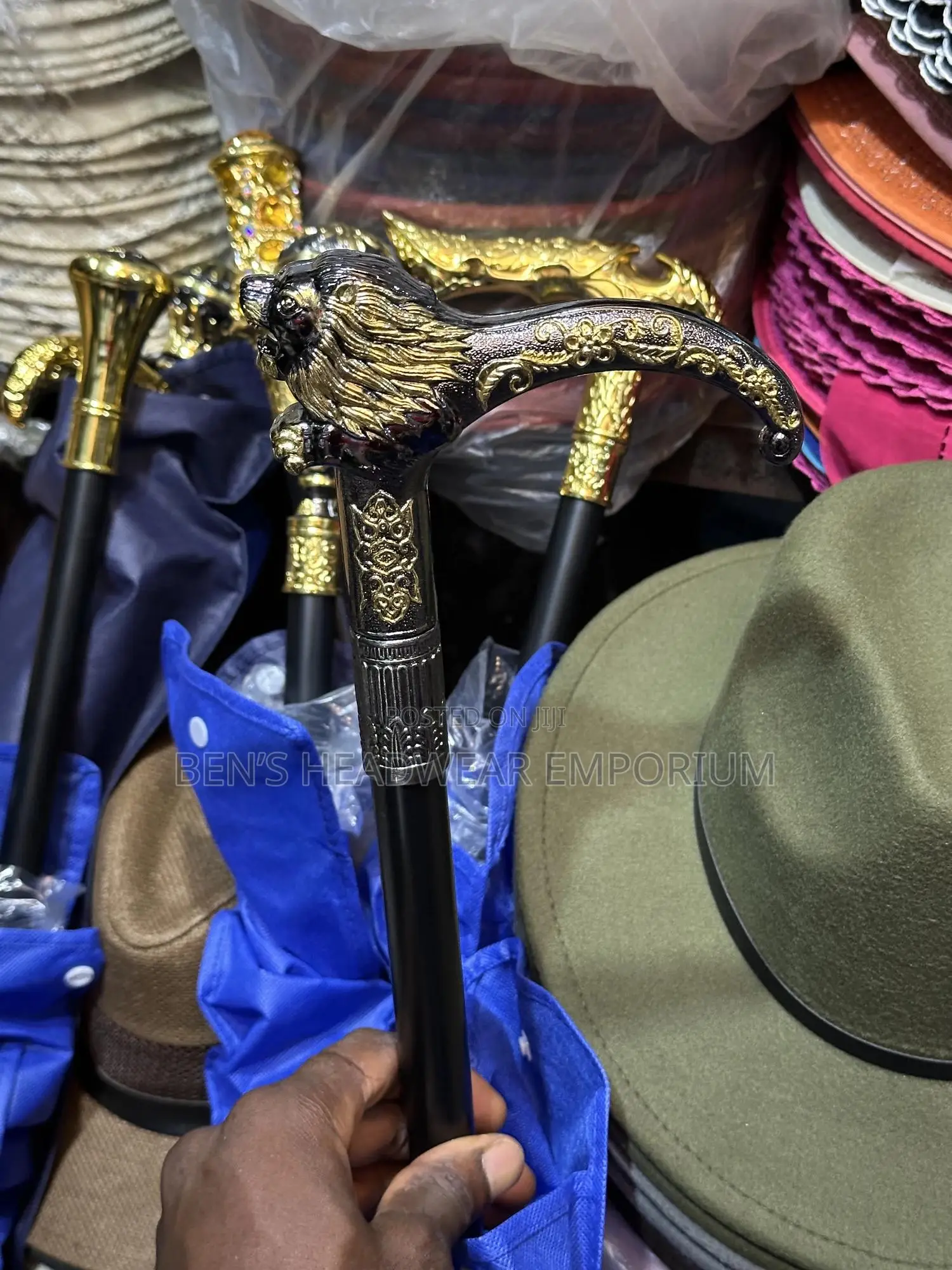 Gold Head Sword Walking Sticks