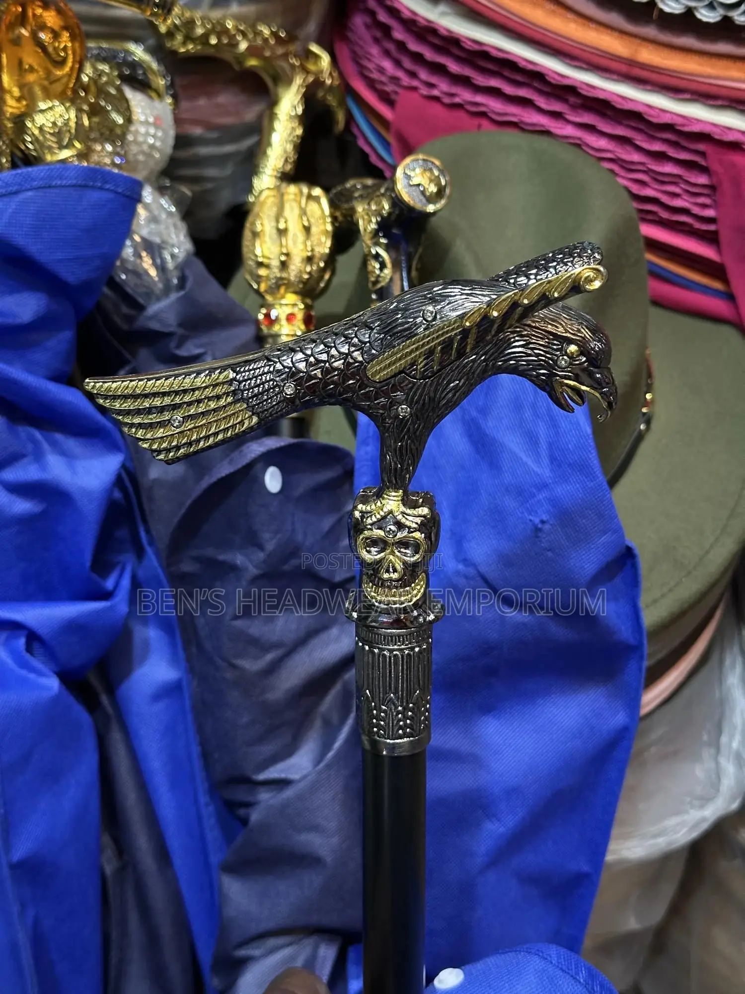 Gold Head Sword Walking Sticks