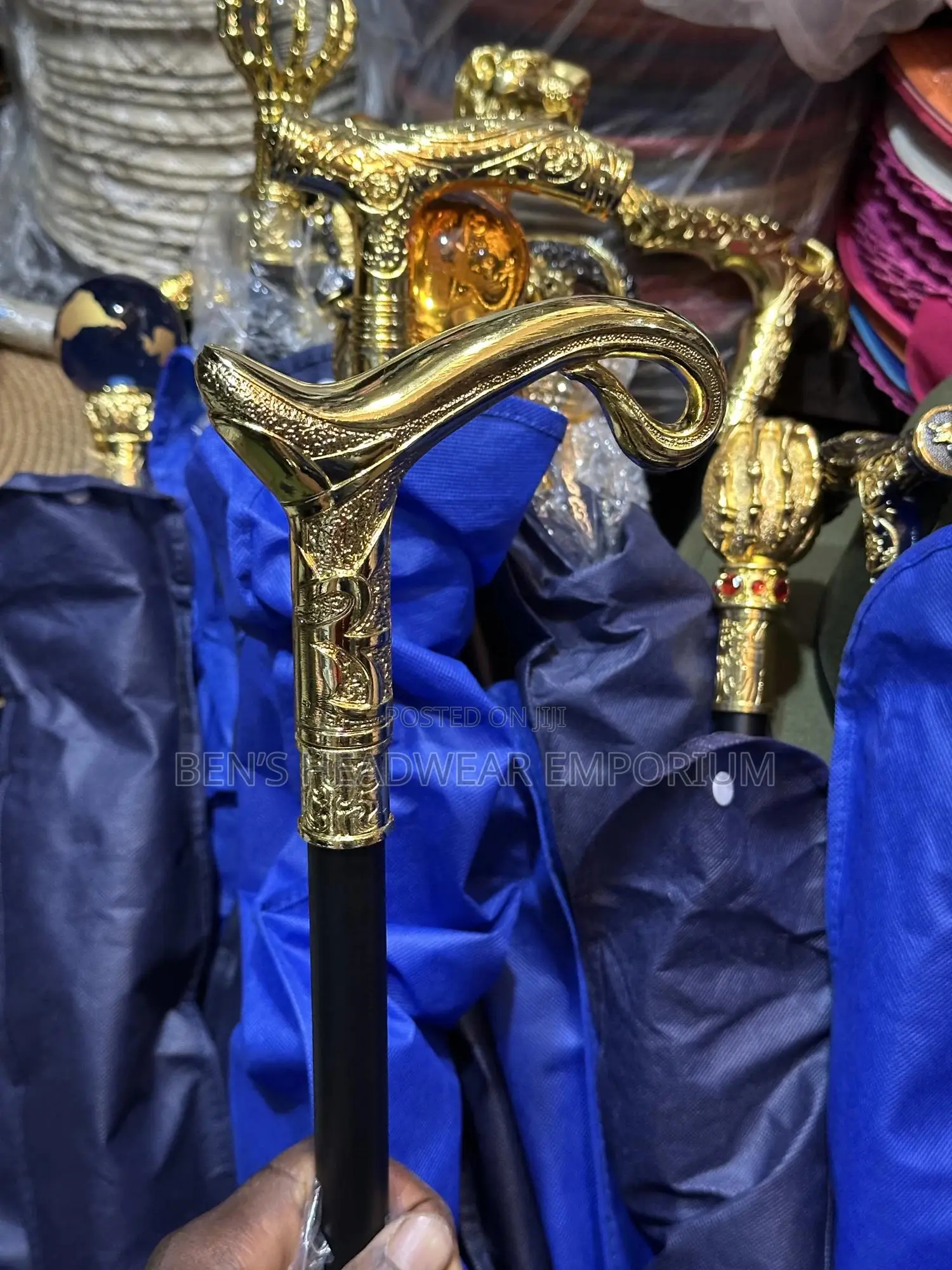 Gold Head Sword Walking Sticks